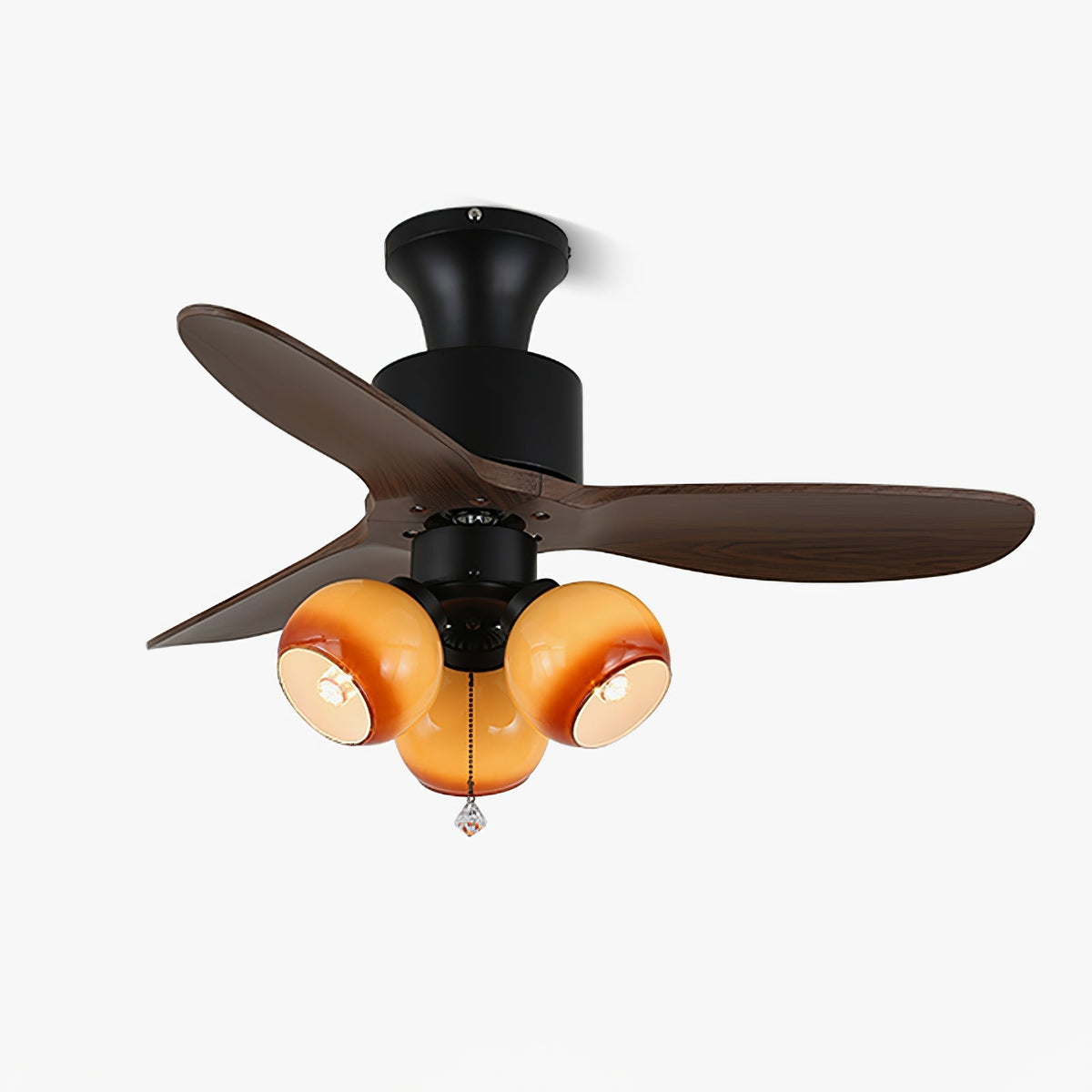 Elvuella ventilador de techo con luz Vintage vidrio madera