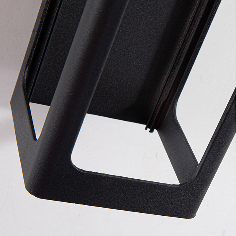 Ray Moderno Rectangular Aplique de Pared Exterior Negro
