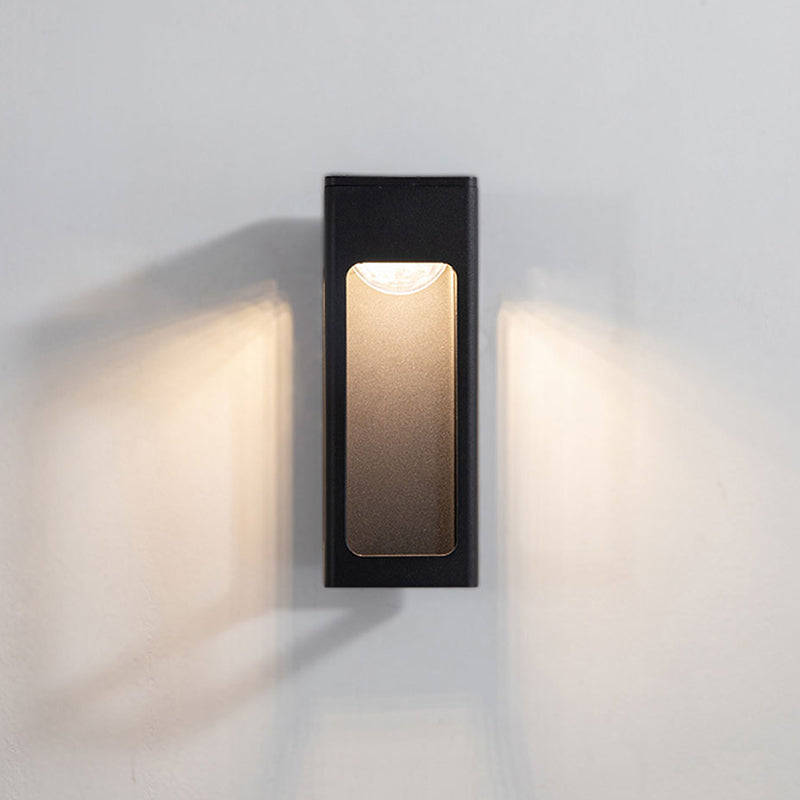 Ray Moderno Rectangular Aplique de Pared Exterior Negro