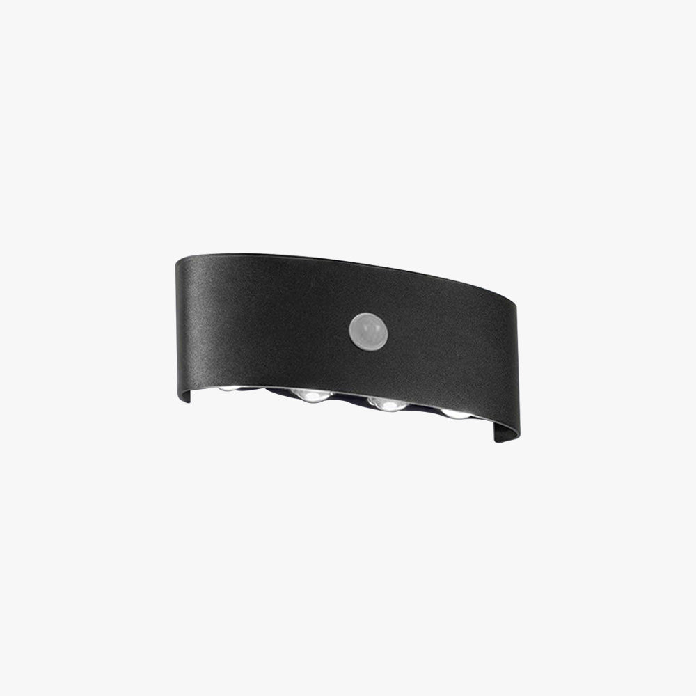 Ray Moderno Rectangular Metal LED Aplique de Pared Exterior Negro/Blanco