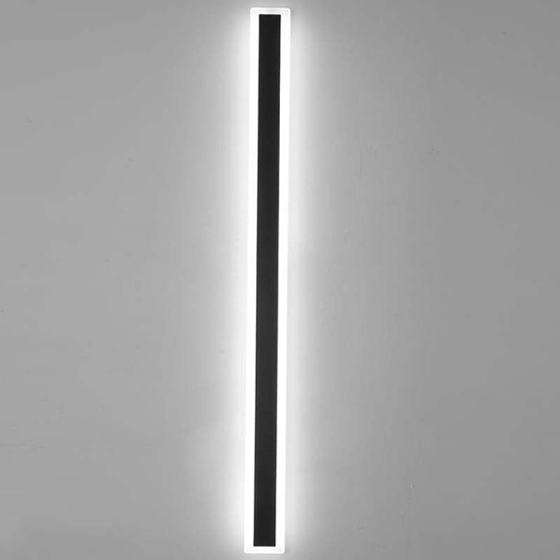 Ray Moderna Lineal Metal Aplique de Pared Exterior Negra