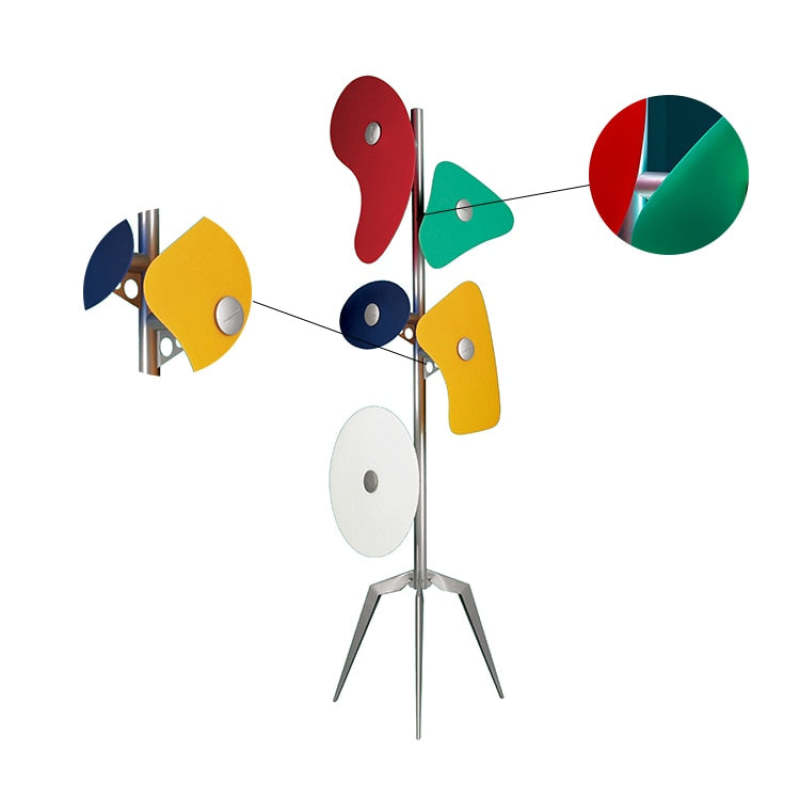 Mira Modern Geométrico Metal LED Lámpara de Pie Blanca