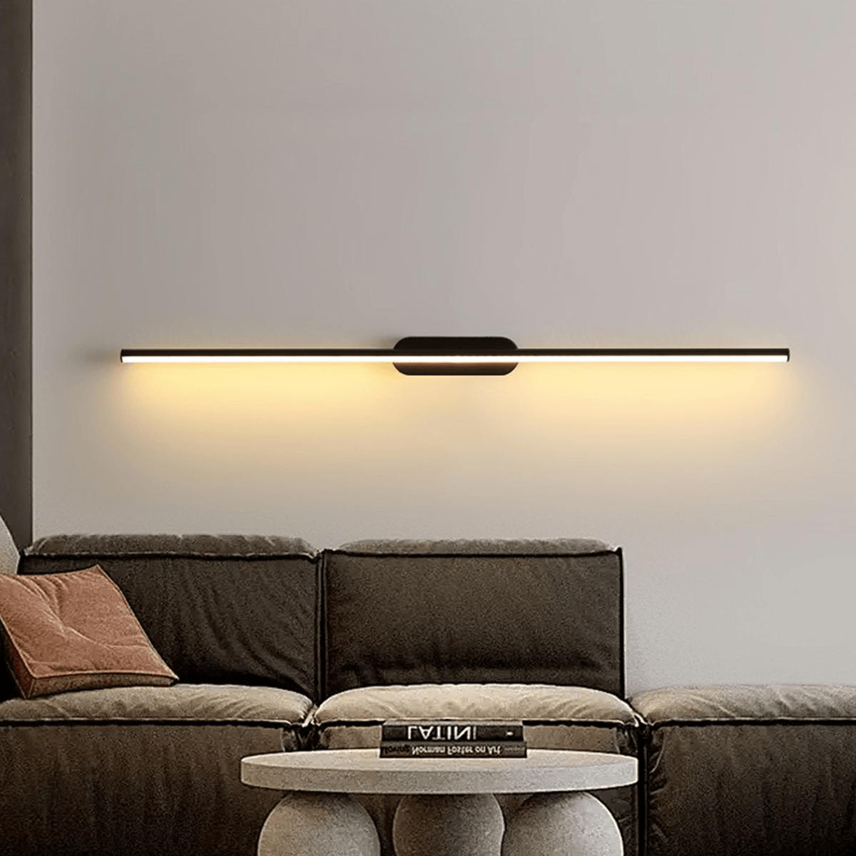 Qirma aplique de pared negro lineal minimalista delgado