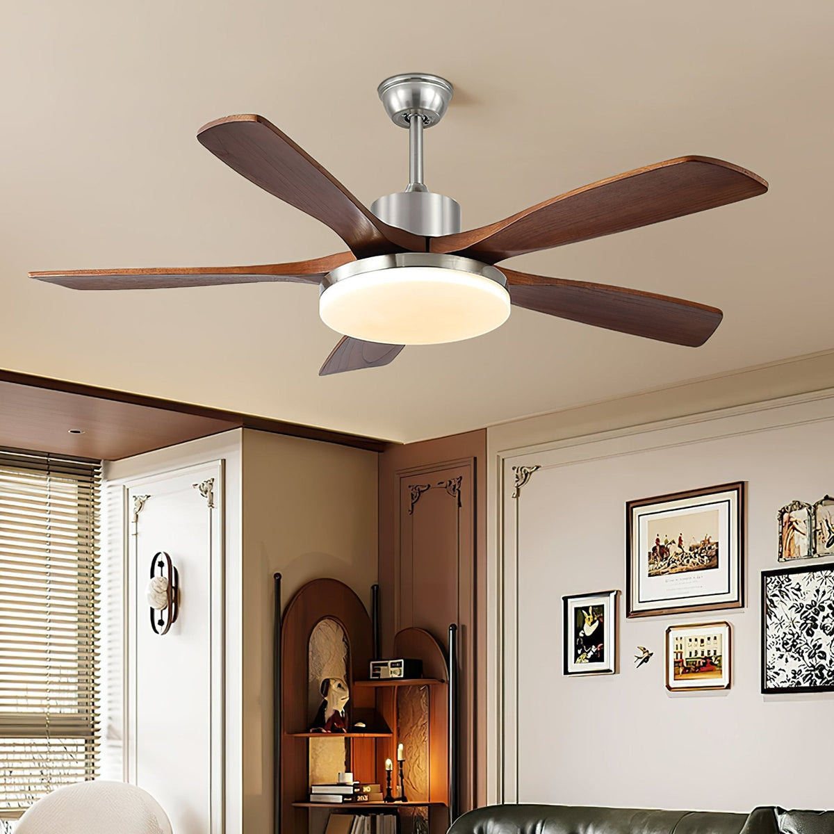 Alduira ventilador de techo con luz moderno de madera
