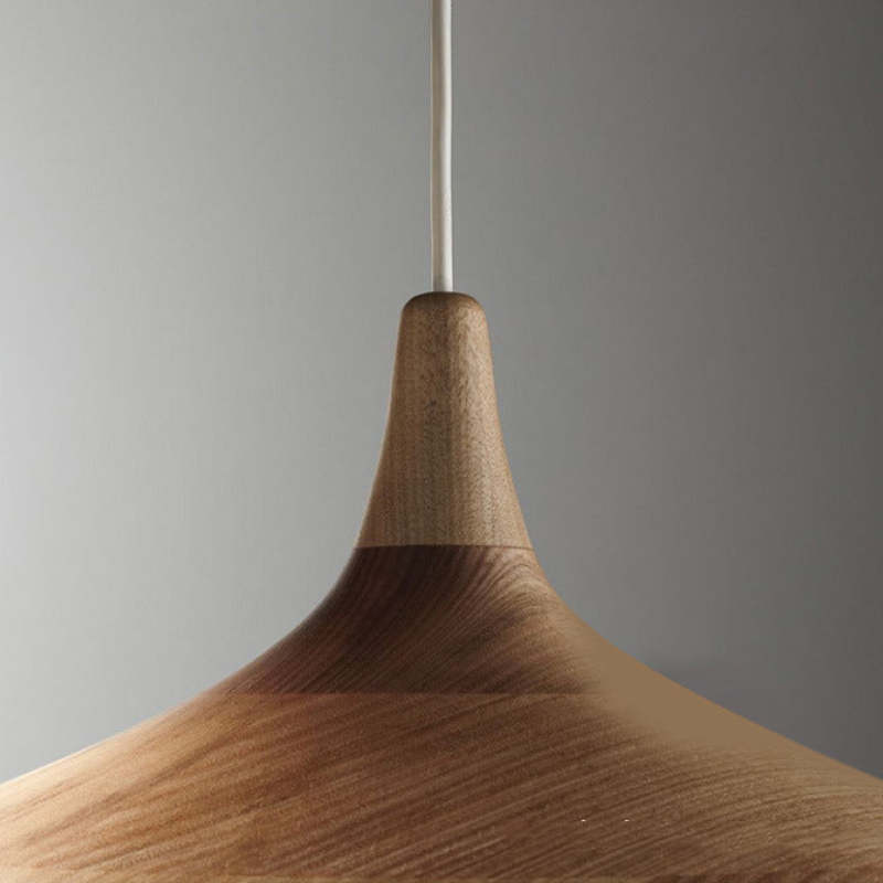 Nordic Minimalista Semicircular Matel/Madera Lámpara Colgante Blanca/Negra