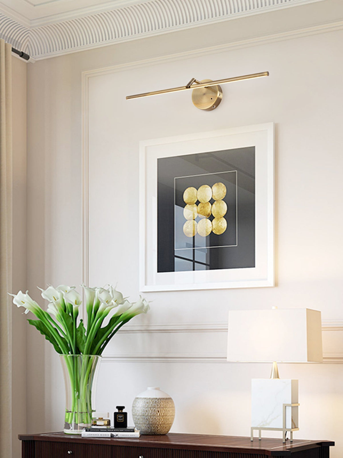 Suly aplique de pared Slim dorado recargable