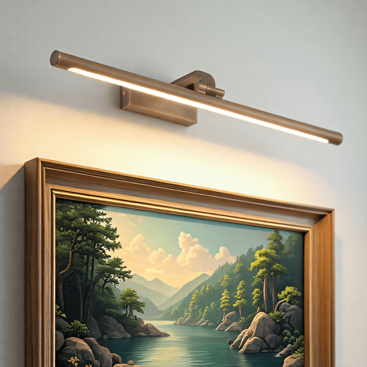Geth aplique de pared con marco dorado recargable