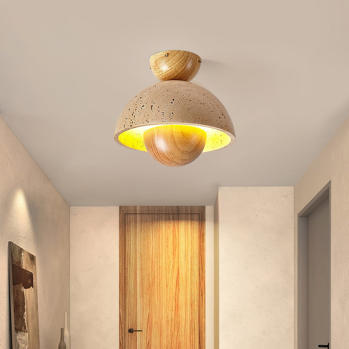 Tavivel travertino madera lámpara de techo