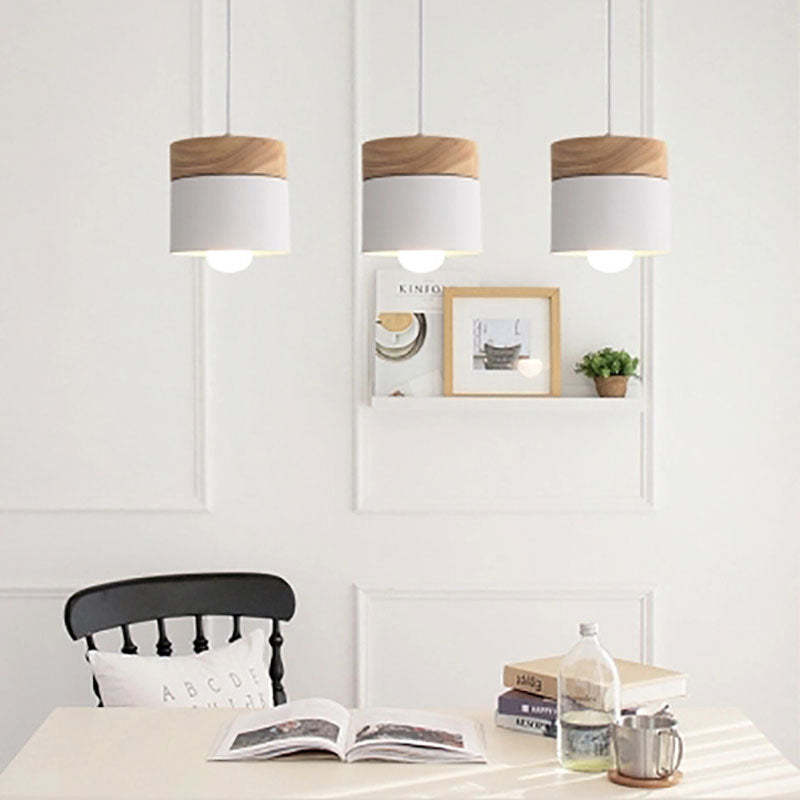 Valentina Nórdica Cilíndrica Metal LED Lámpara Colgante Gris/Blanca/Amarilla