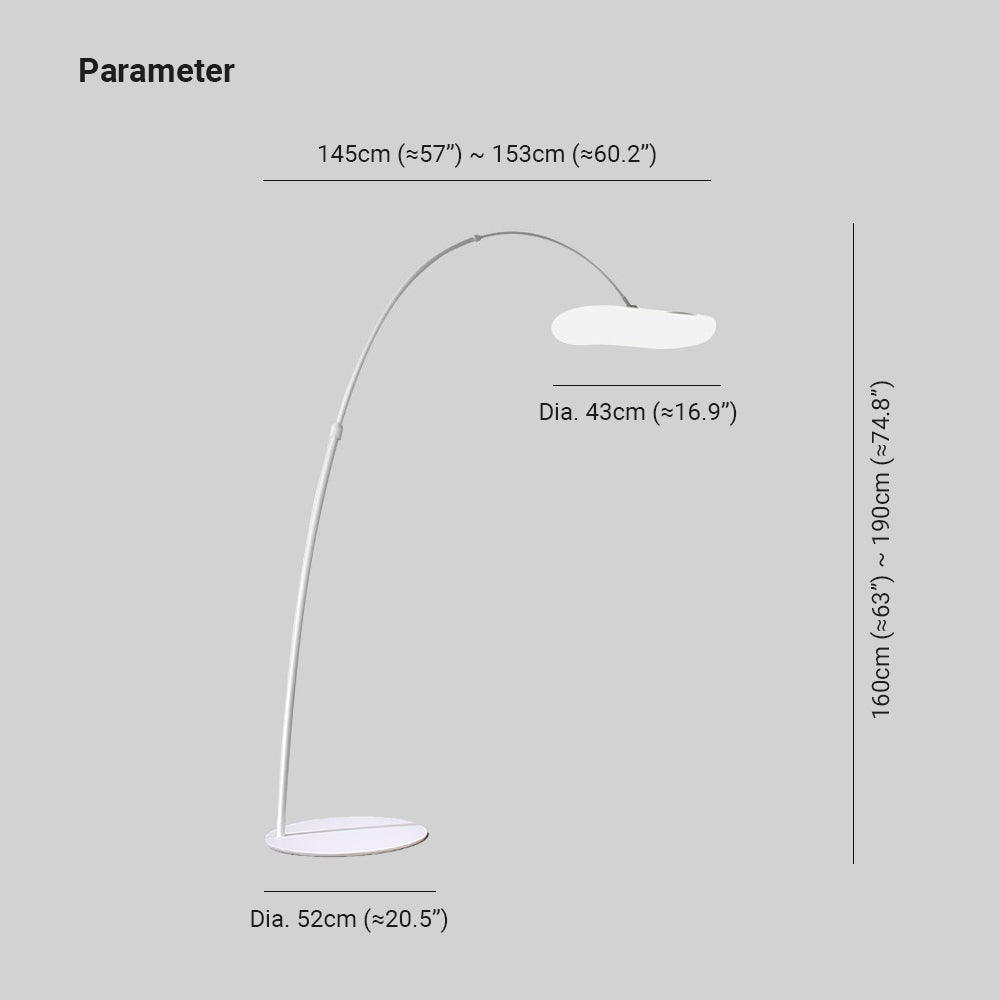 Mira Minimalista Irregularmente Metal LED Lámpara de Pie Negra/Blanca