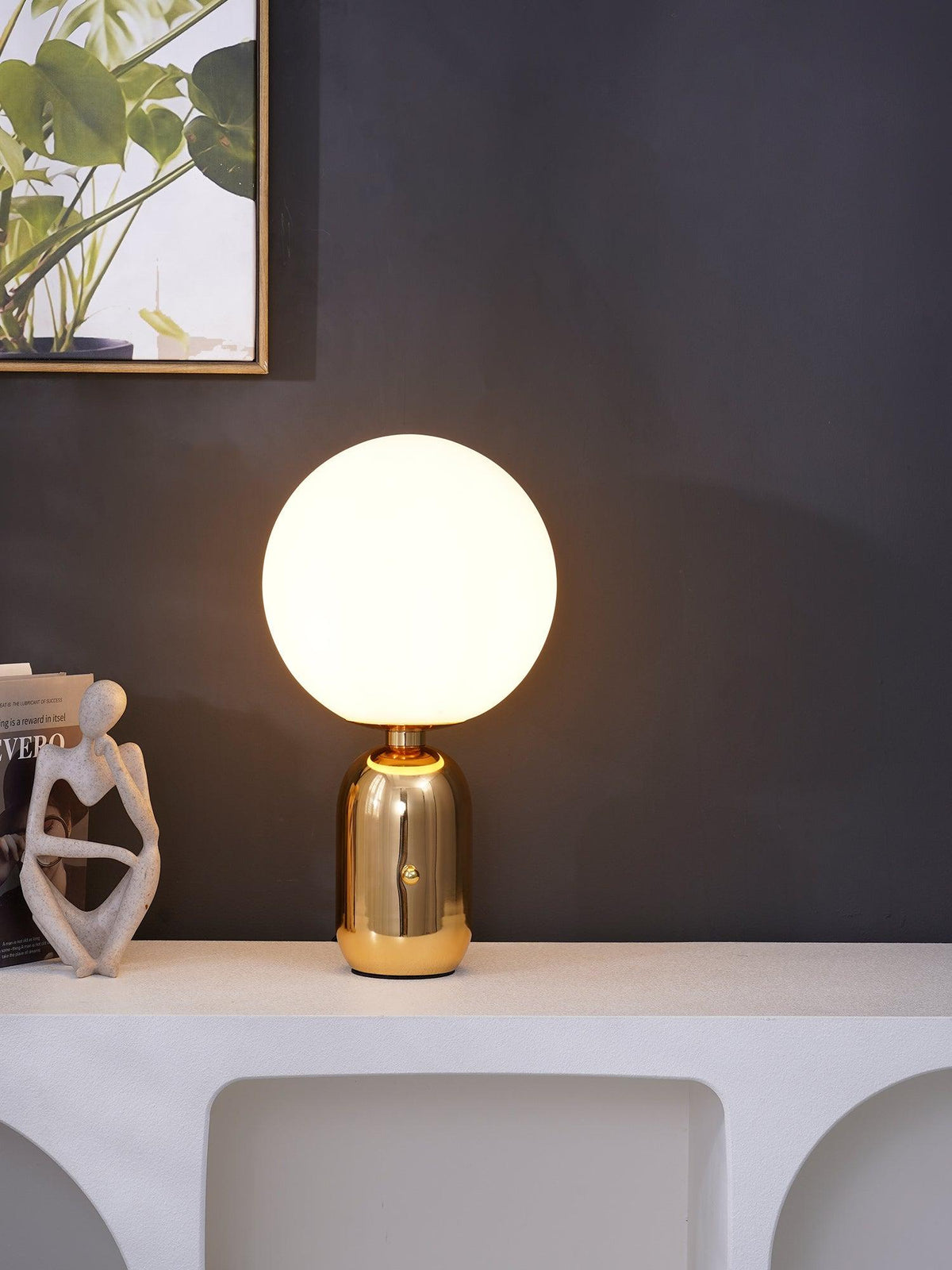 Nyxen lámpara de mesa industrial de vidrio