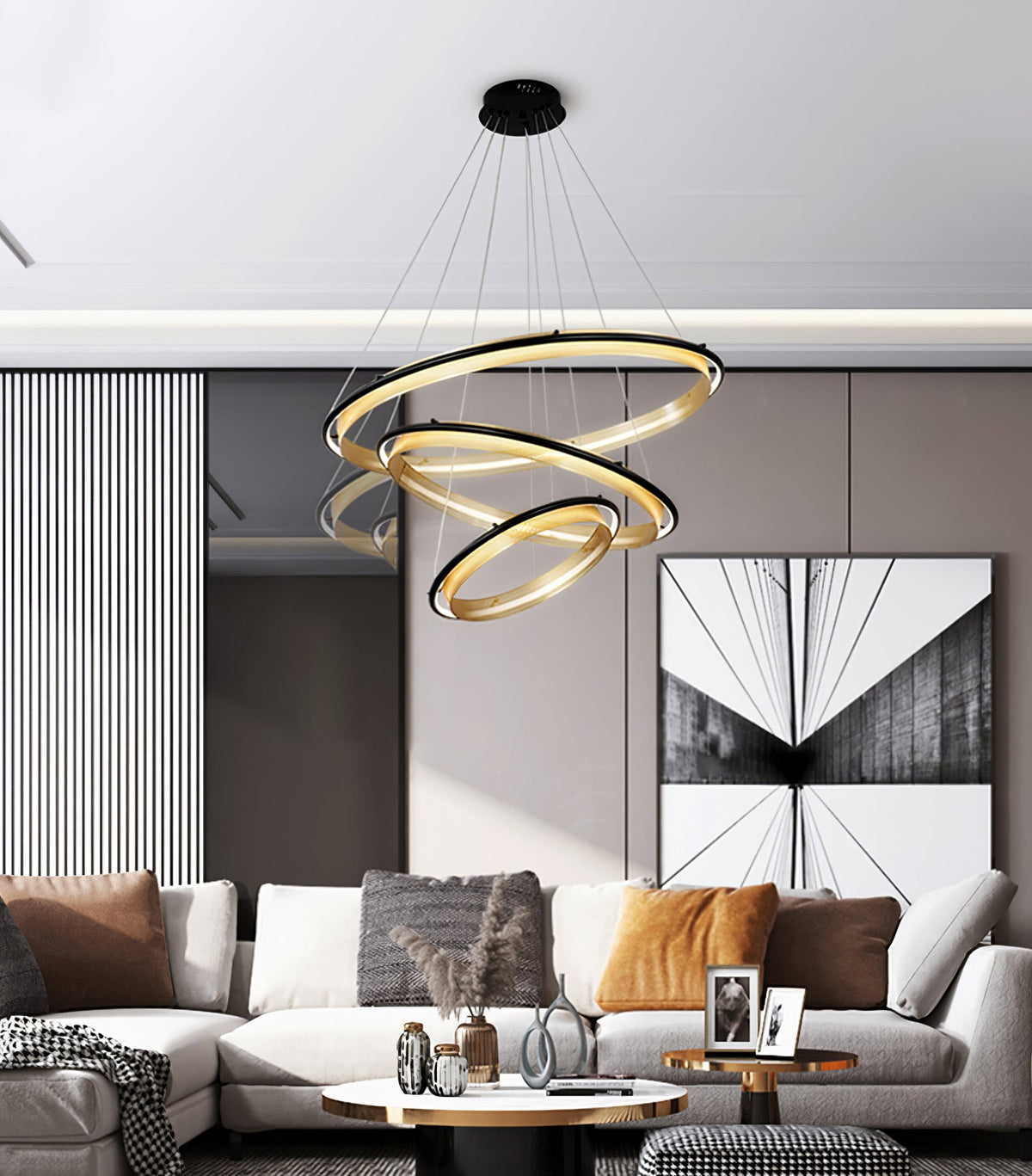 Erveliel lámpara de araña moderna minimalista LED redonda