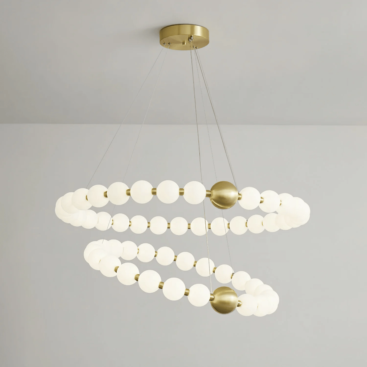 Hevrin lámpara de araña elegancia Art Pearls