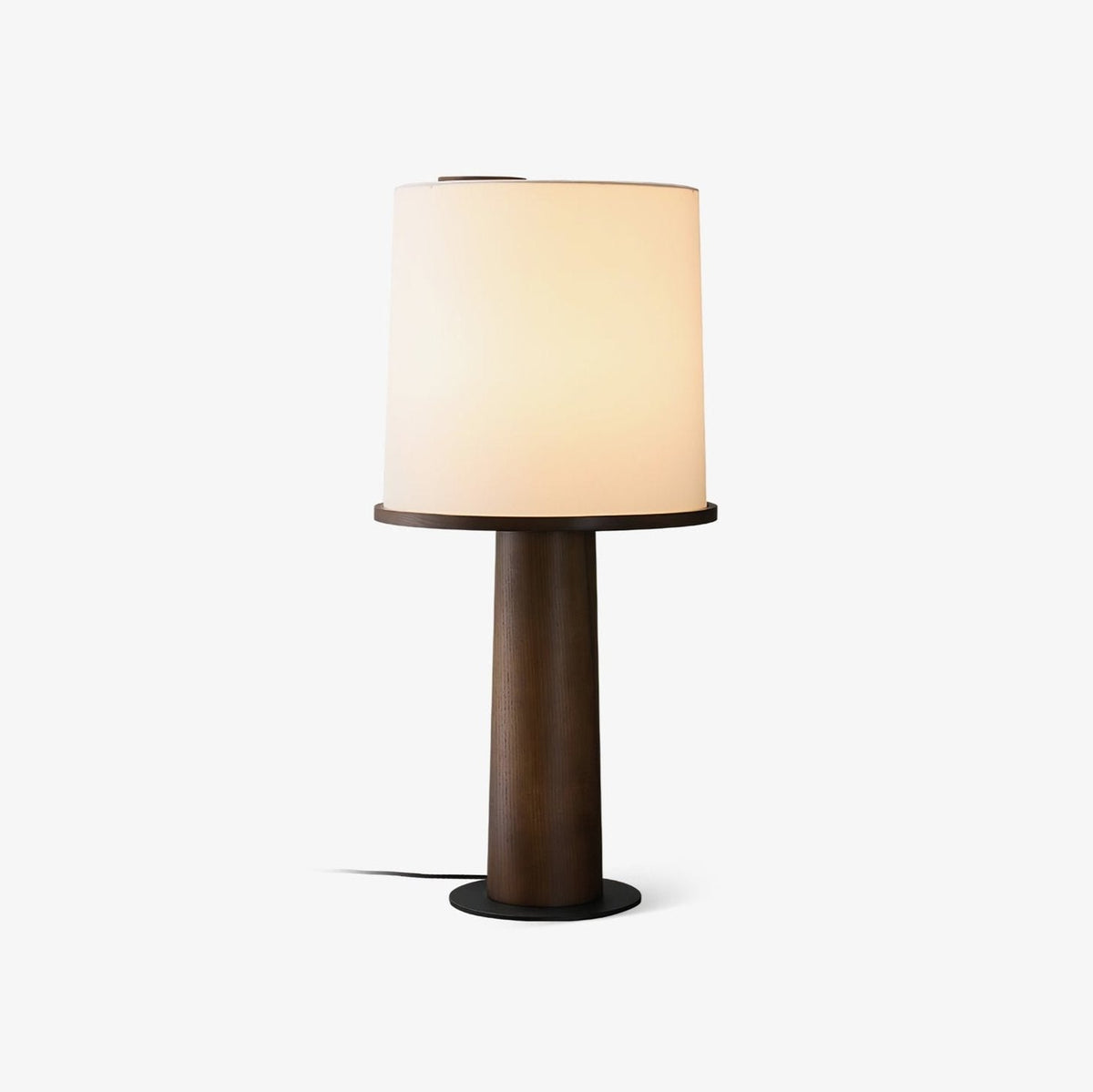 Rinirielle lámpara de mesa contemporánea de madera y tejido