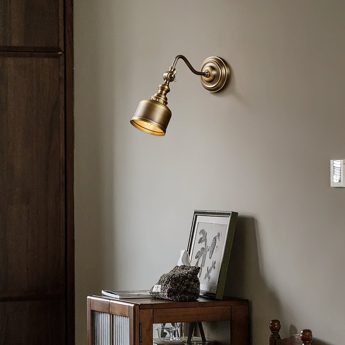Orelelenne aplique de pared Gooseneck