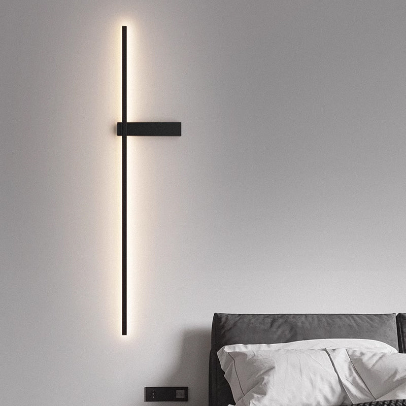 Mesv aplique de pared lineal recargable negro
