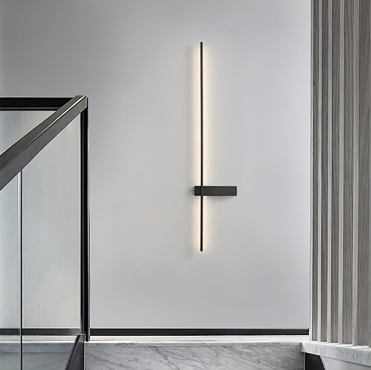 Mesv aplique de pared lineal recargable negro