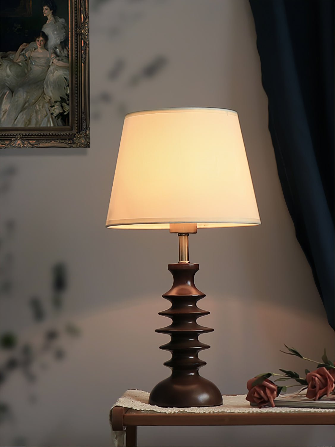 Tivoce lámpara de mesa de tejido vintage