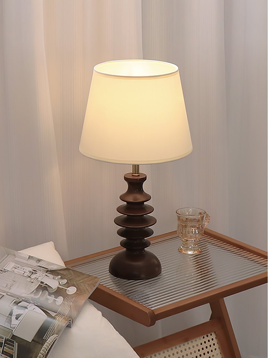 Tivoce lámpara de mesa de tejido vintage