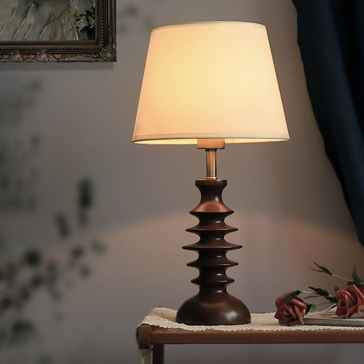 Tivoce lámpara de mesa de tejido vintage
