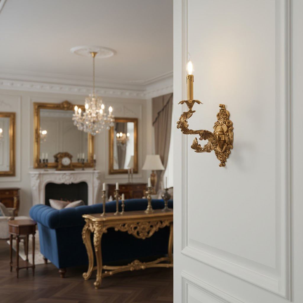 Aplique de pared dorado Cartouche