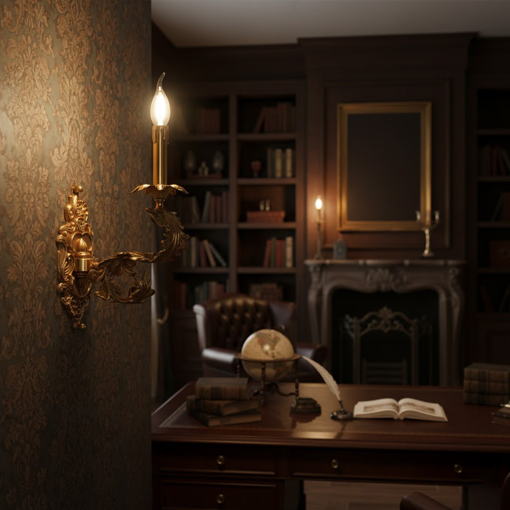 Aplique de pared dorado Cartouche