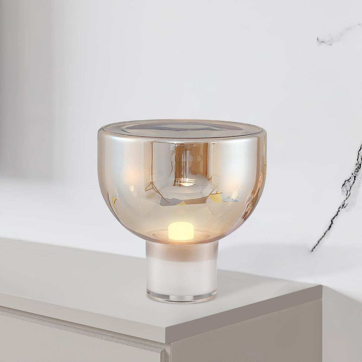 Cavm lámpara de mesa elegante de vidrio