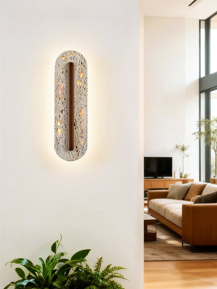 Cato aplique de pared Bellamont minimalista en travertino beige