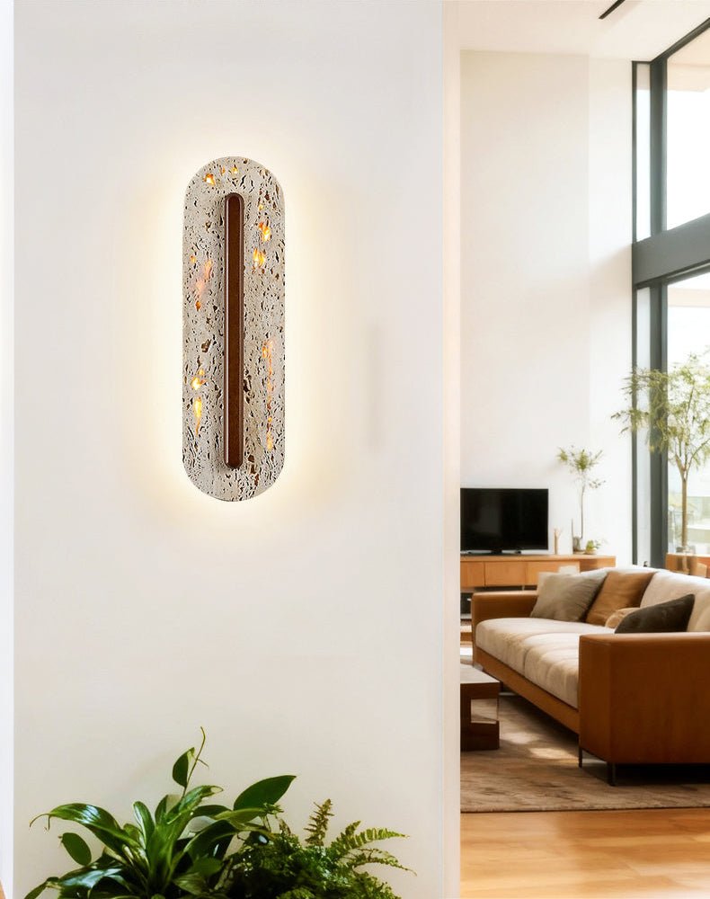Cato aplique de pared Bellamont minimalista en travertino beige