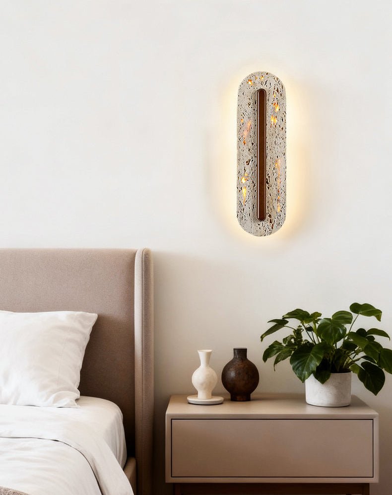 Cato aplique de pared Bellamont minimalista en travertino beige