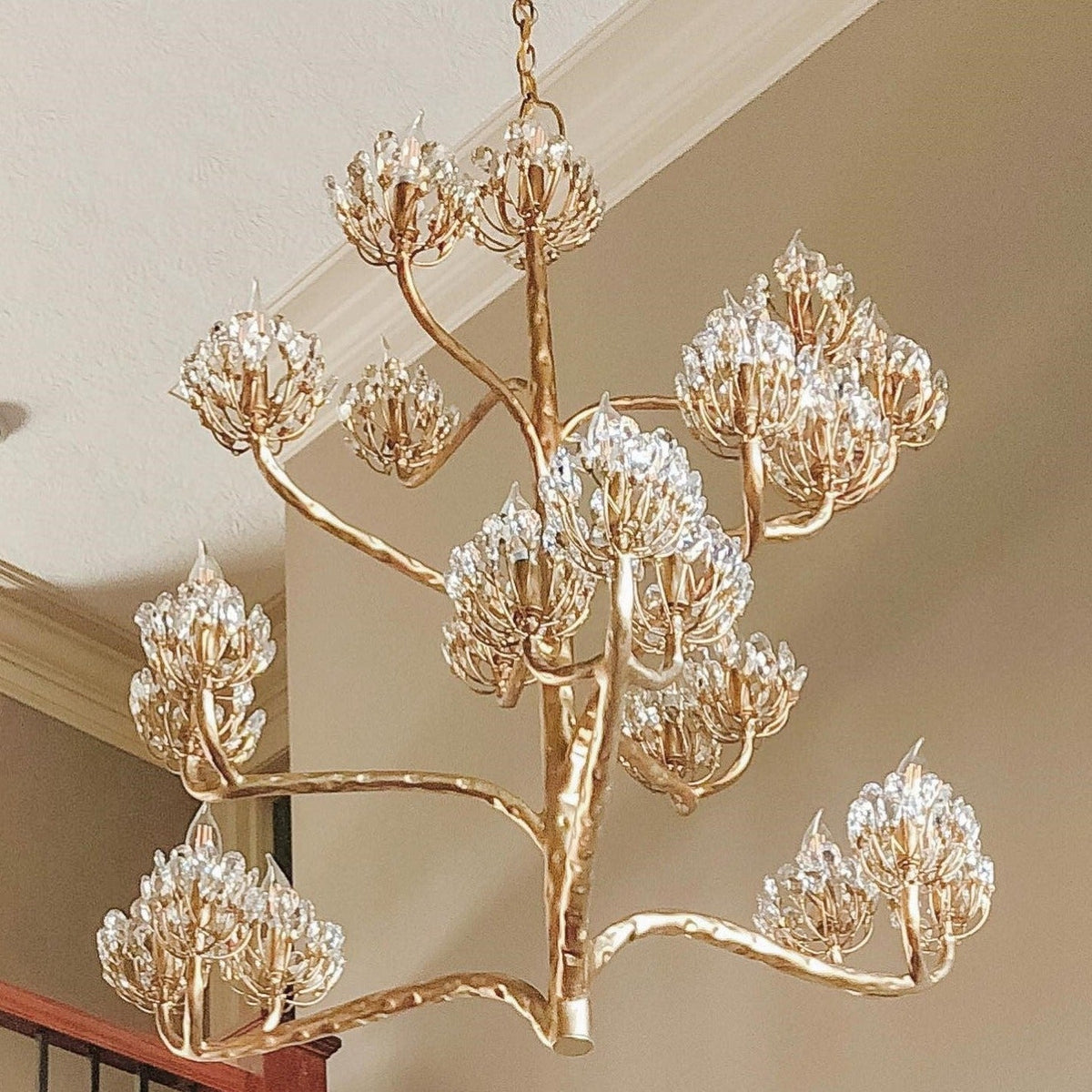 Agave lámpara de araña postmoderna de lujo Americana de cristal