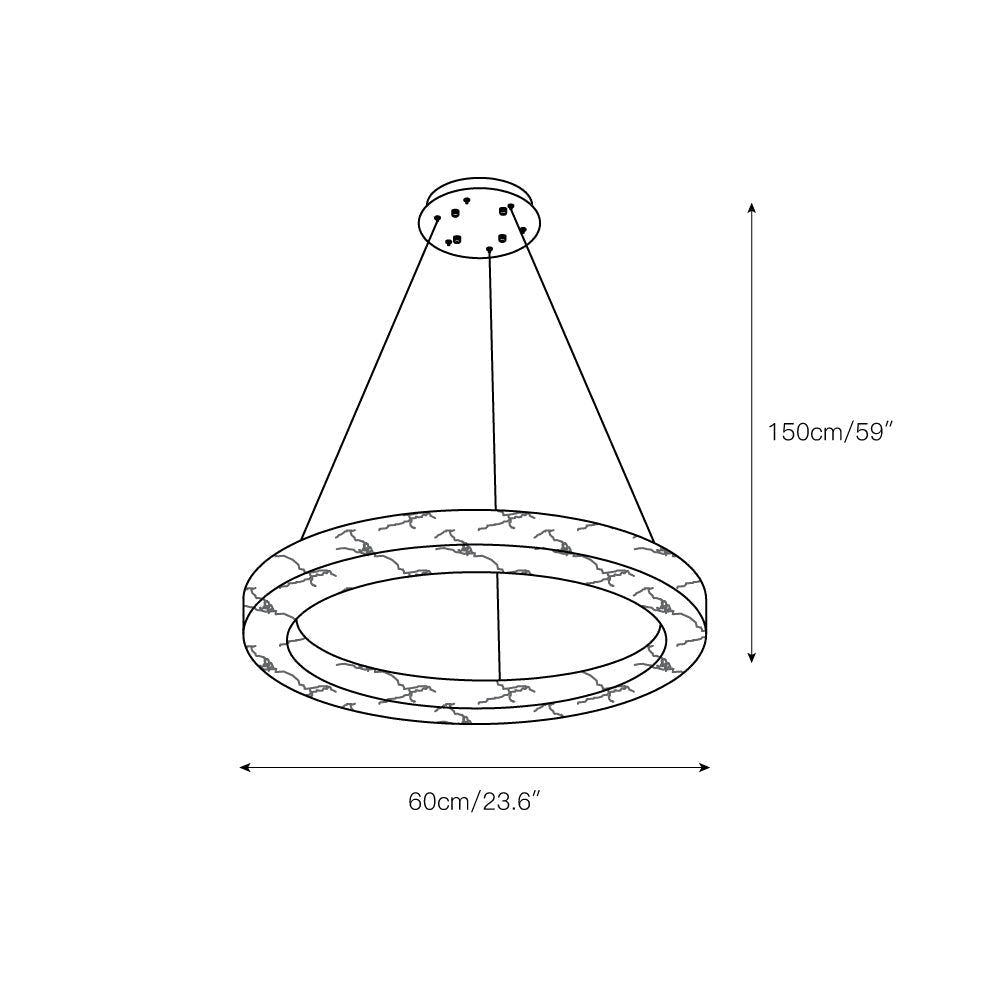 Plotuvyn lámpara de araña postmoderna de lujo con anillo de alabastro