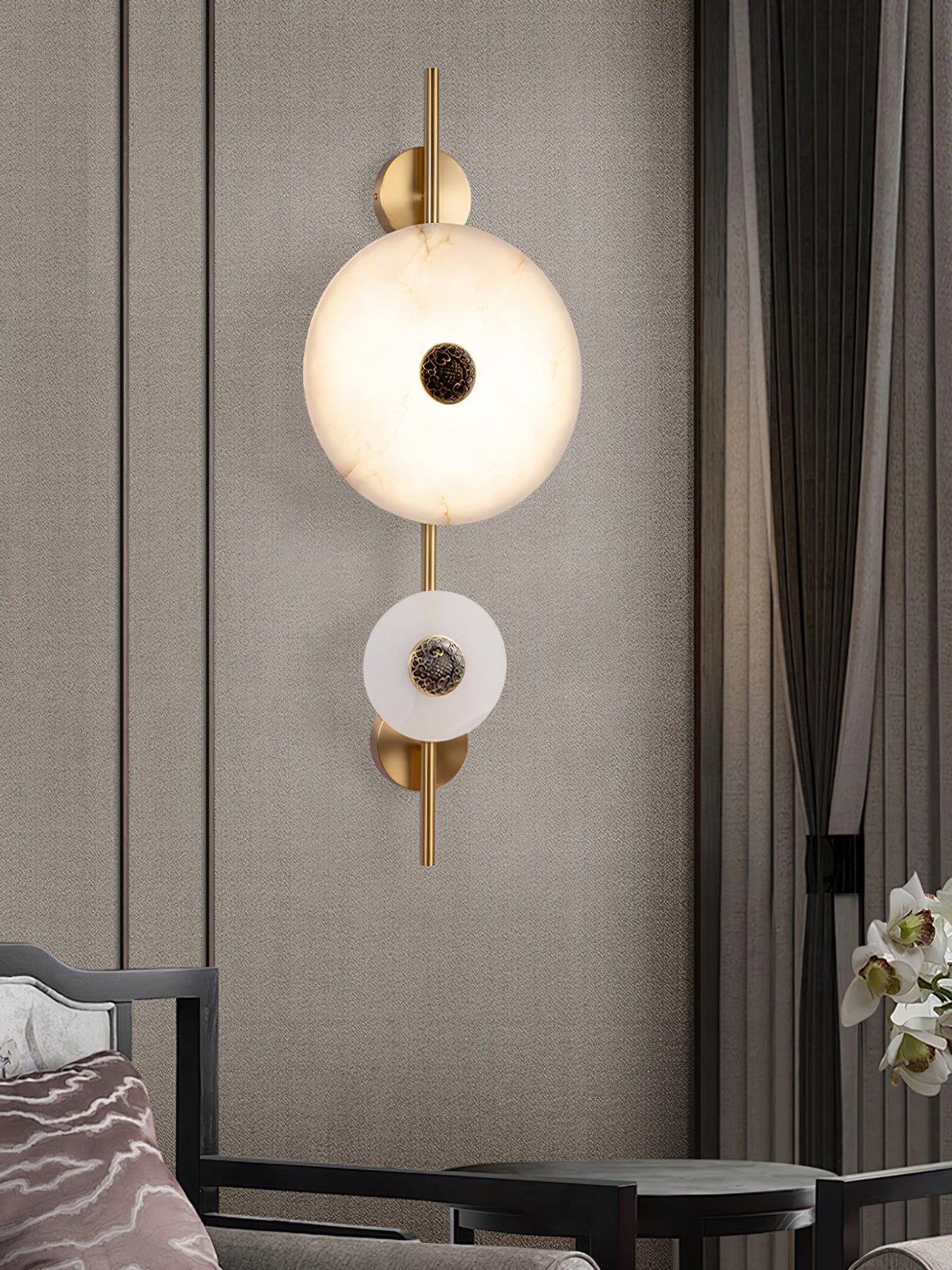 Evadne aplique de pared en alabastro