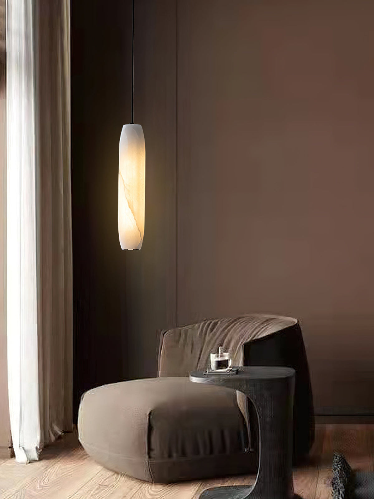 Orven lámpara colgante Flute moderna minimalista de alabastro