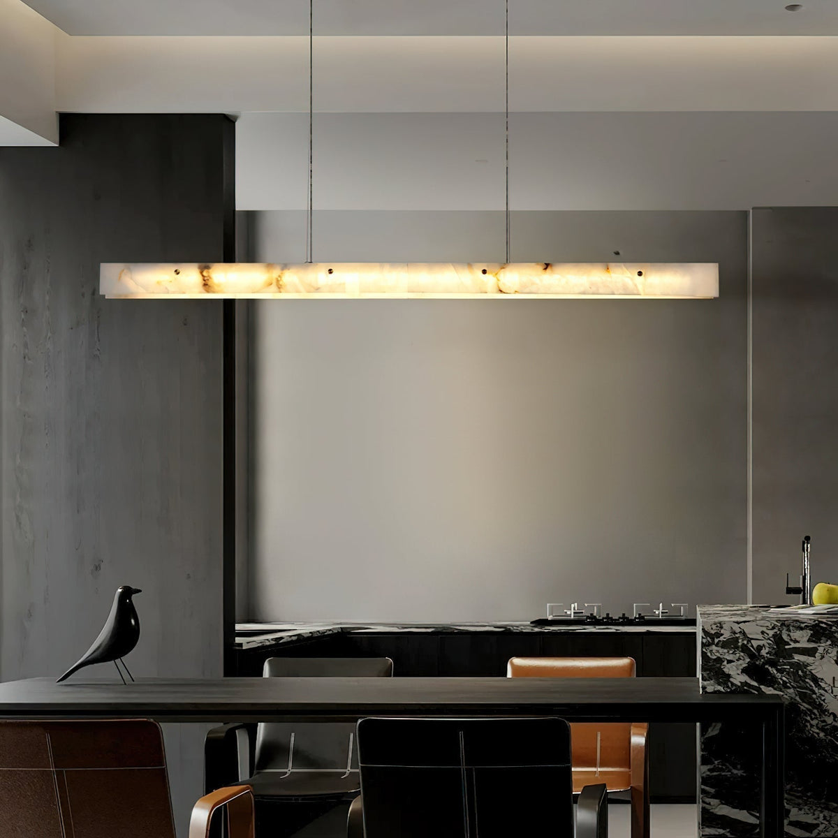 Vexor lámpara colgante LED lineal moderna de alabastro