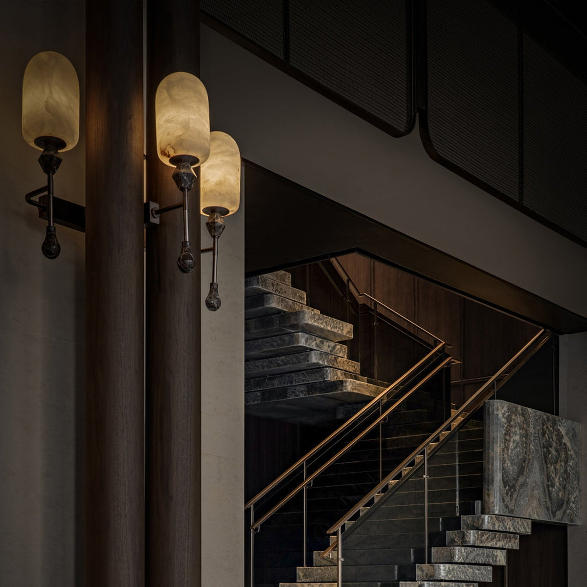 Mila aplique de pared Vintage alabastro doble