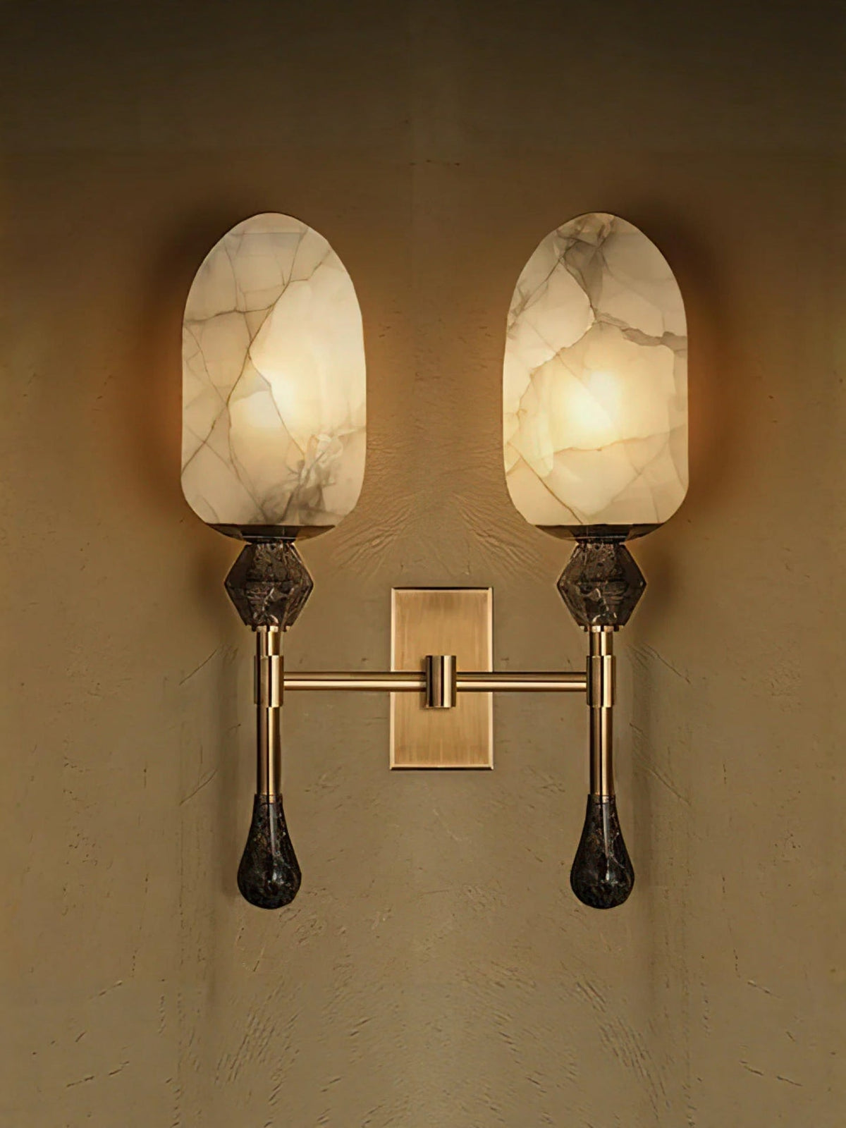 Mila aplique de pared Vintage alabastro doble