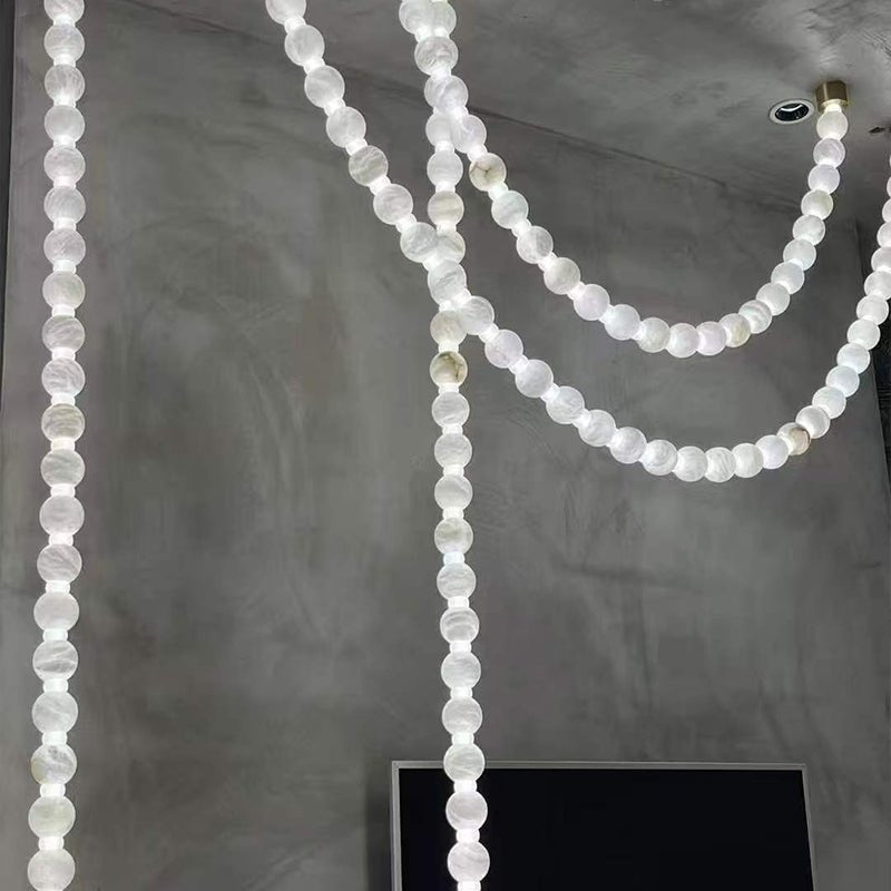 Grempt alabastro Pearl Necklace lámpara de araña