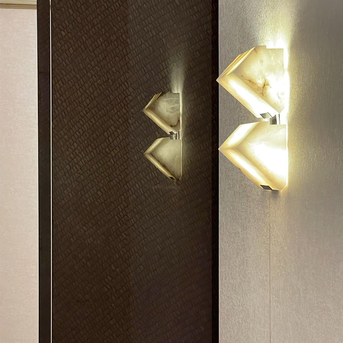 Niviella aplique de pared enchufable de alabastro para escaleras