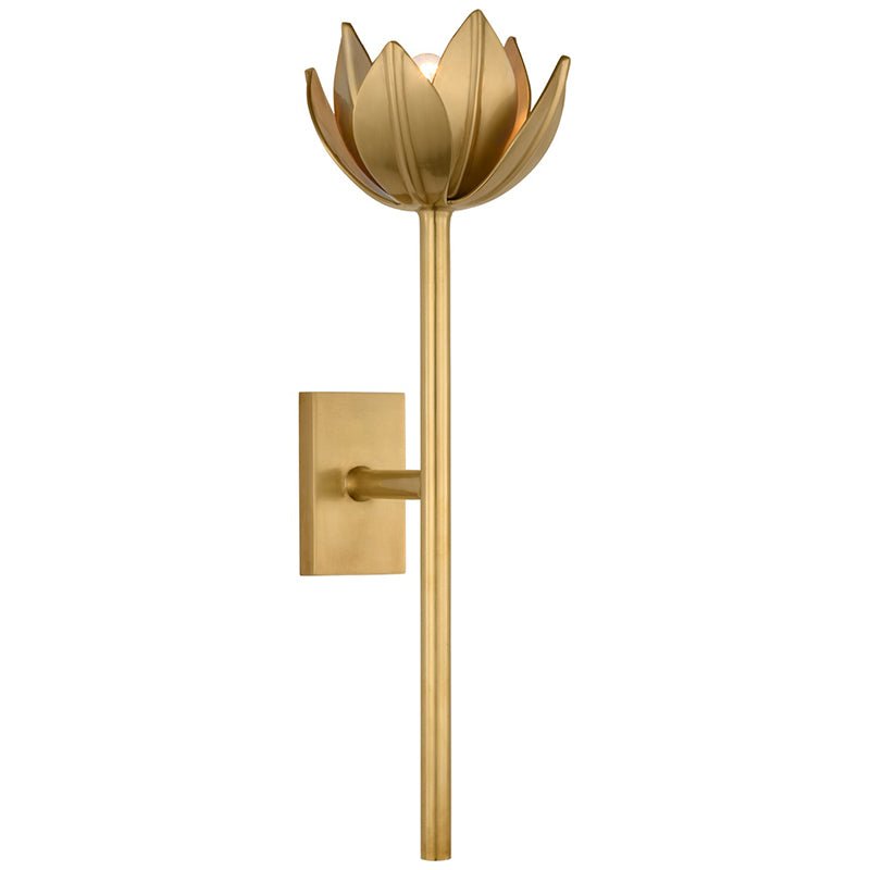 Clira aplique de pared Lotus floración en latón