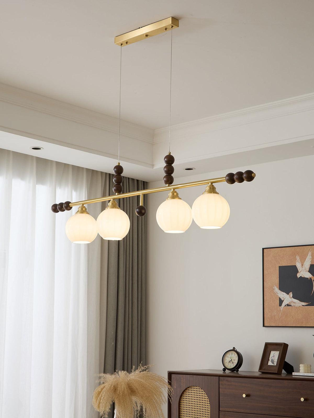 Zerinen lámpara colgante Premium nórdica de vidrio y madera