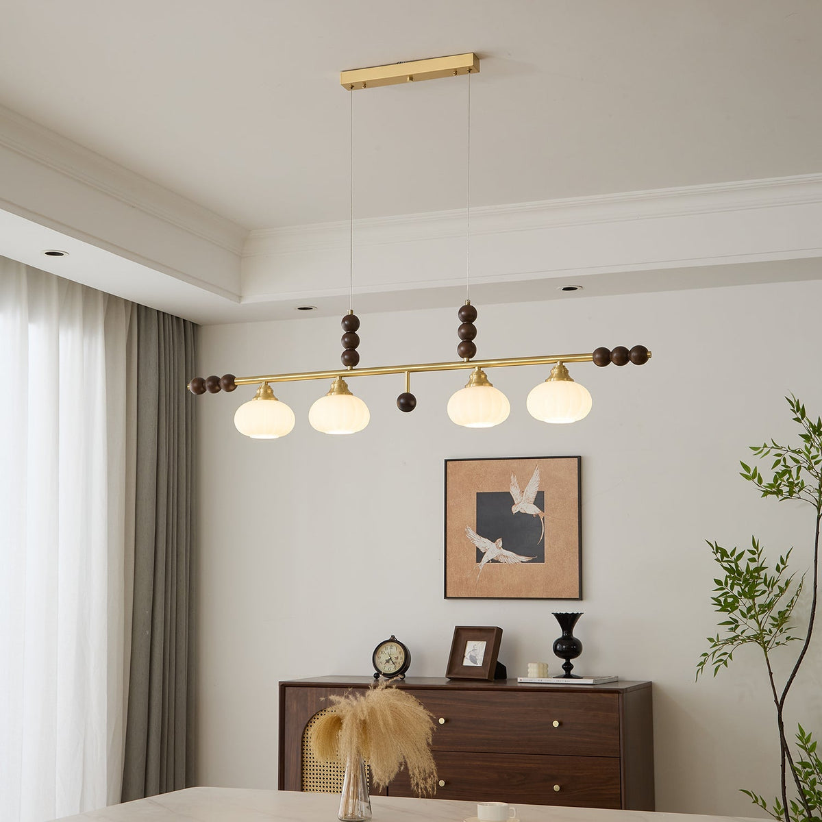 Zerinen lámpara colgante Premium nórdica de vidrio y madera