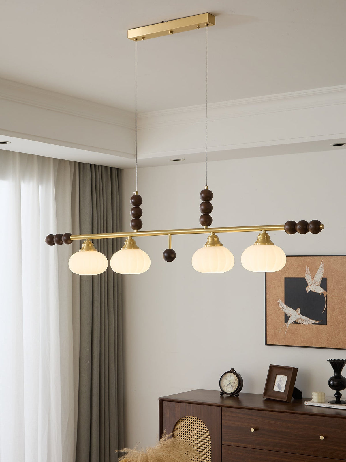 Zerinen lámpara colgante Premium nórdica de vidrio y madera