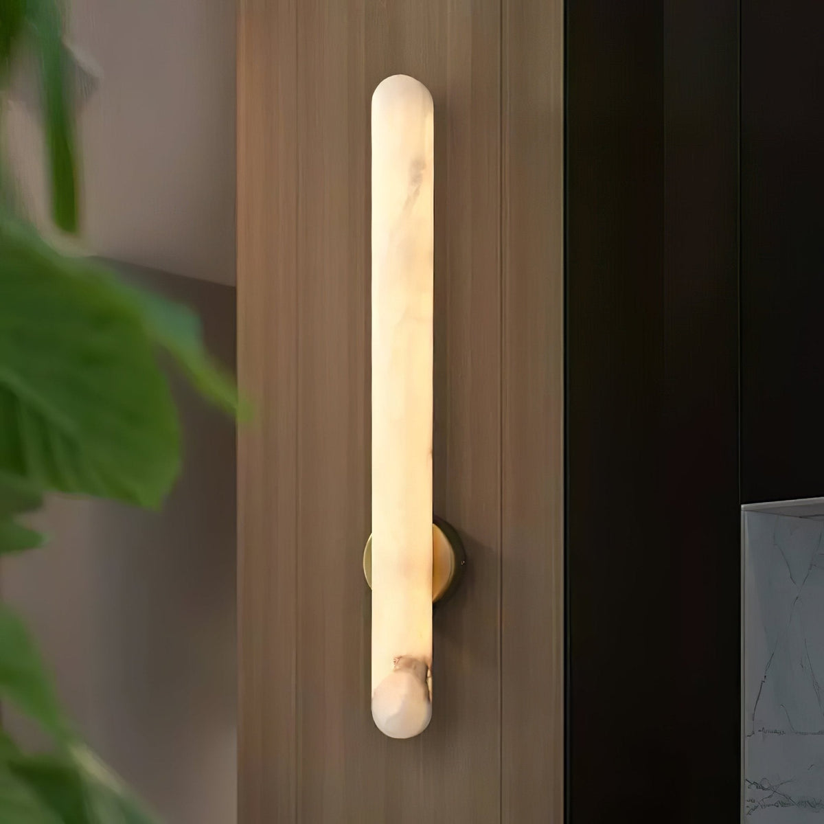 Elvenira aplique de pared cilíndrico de alabastro