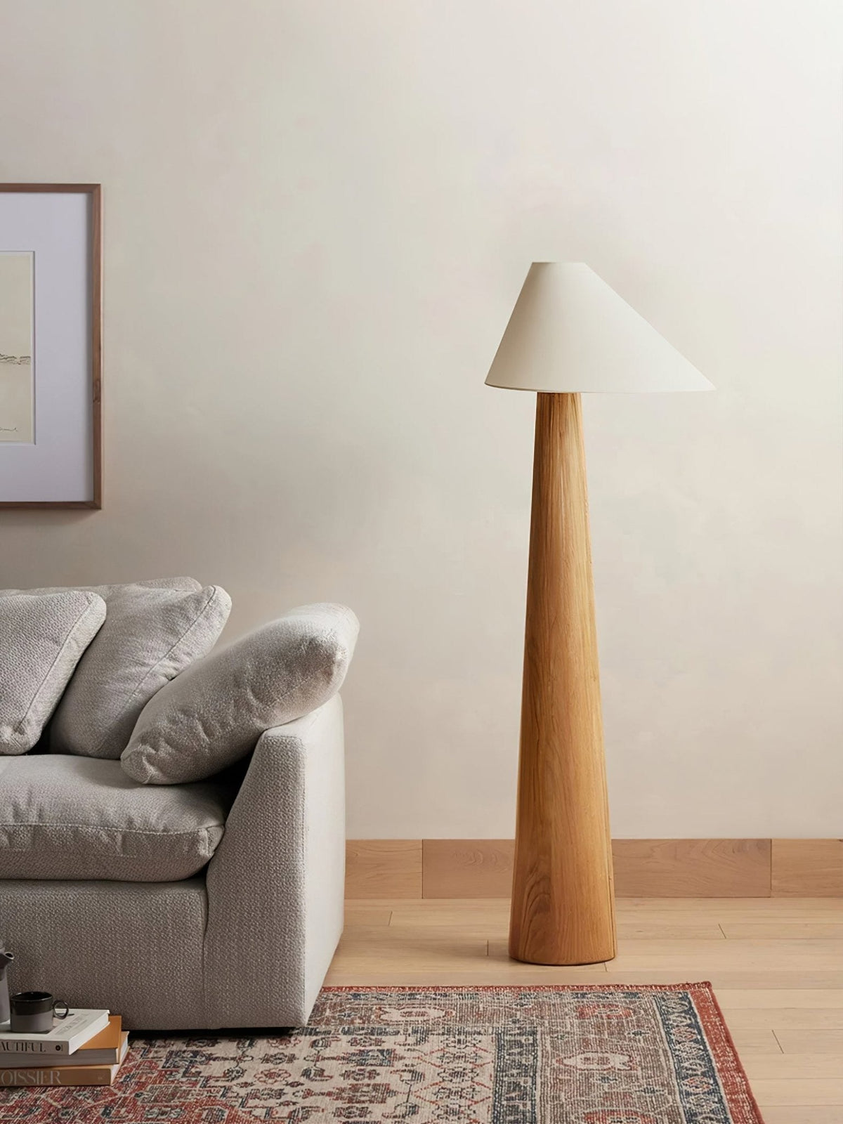 Pinnacle lámpara de pie minimalista de madera