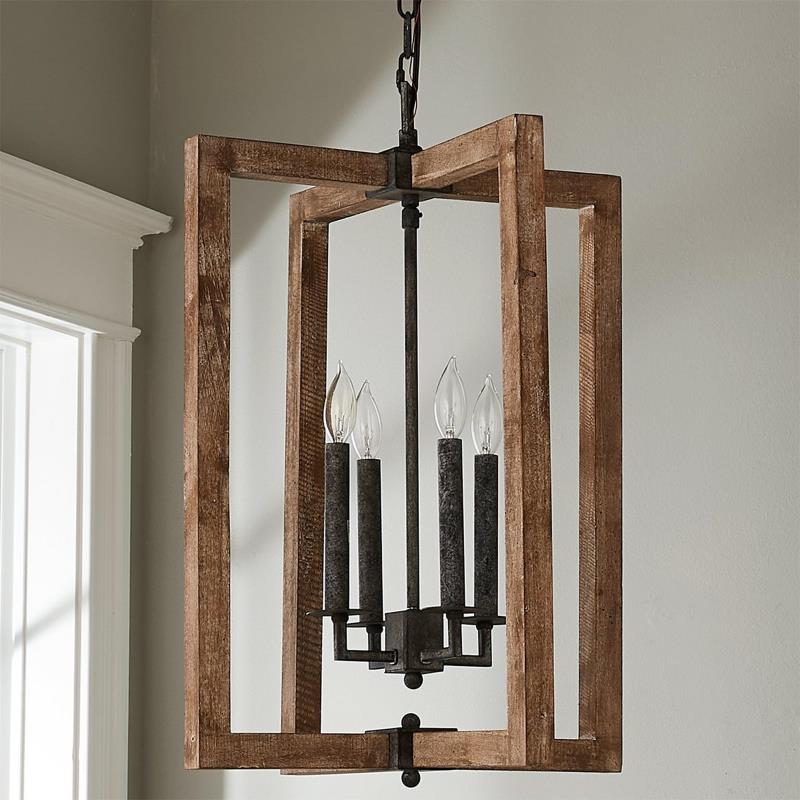 Eirikuvyi lámpara colgante Vintage Creatividad Metal madera Farol