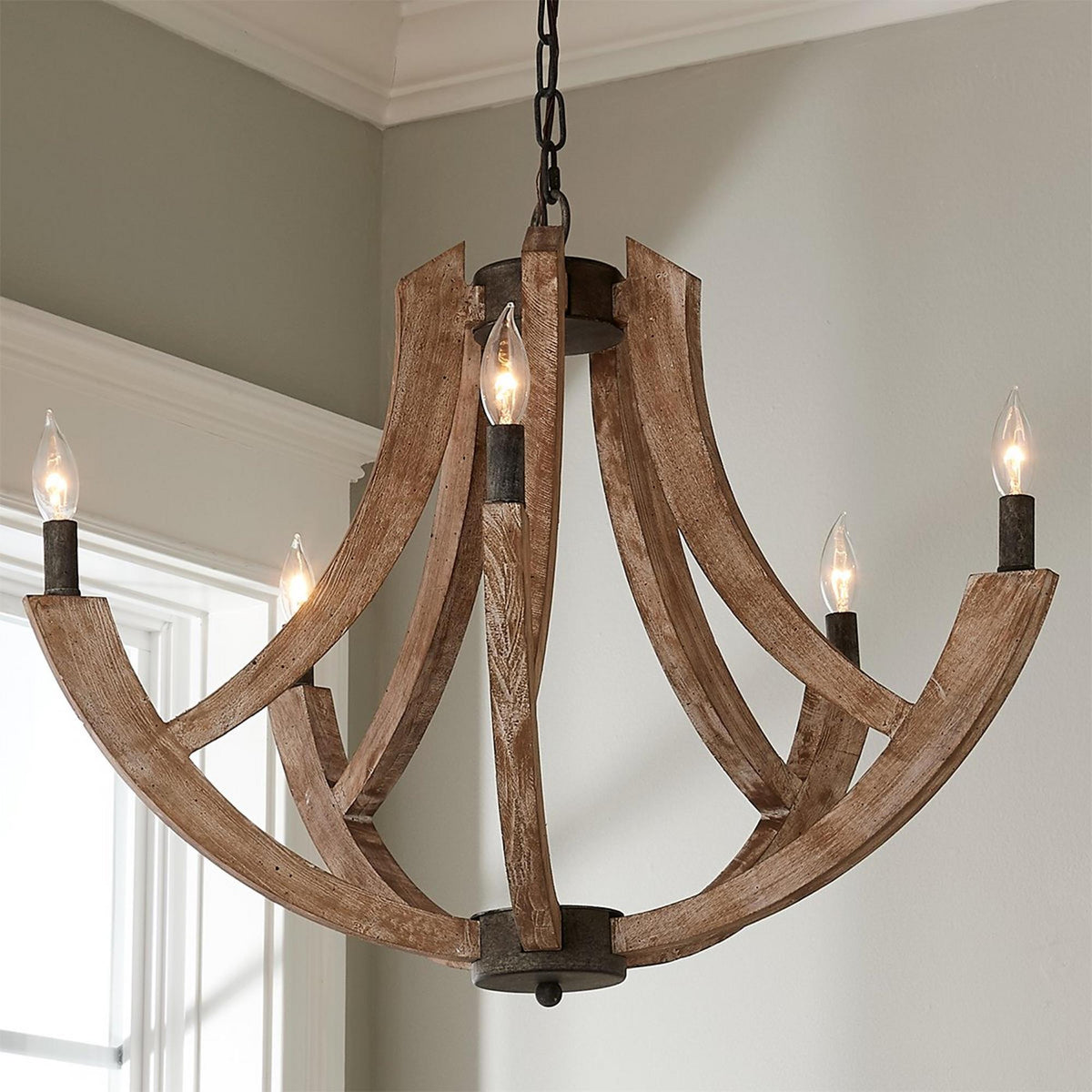 Eirikuvyi lámpara colgante Vintage Creatividad Metal madera Farol
