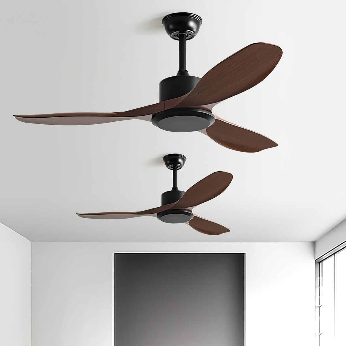 Aldaine Ventilador de techo minimalista de madera