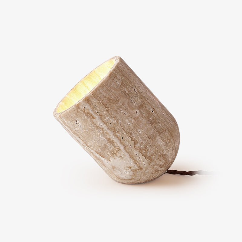 Valuaine lámpara de mesa travertino Tapered Block
