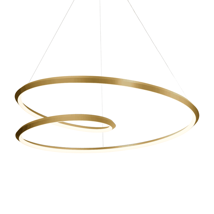 Dilen lámpara de araña dorada en aluminio y vidrio opalino